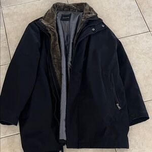 Andrew Marc Black Performance Jacket with Fur Lining